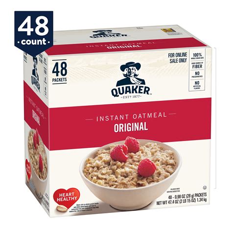 Quaker Instant Oatmeal Original Individual Packets 48 Ct