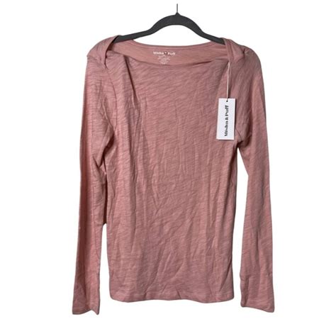 New Misha And Puff Long Sleeve Lap Tee In Rose Blush Sz L