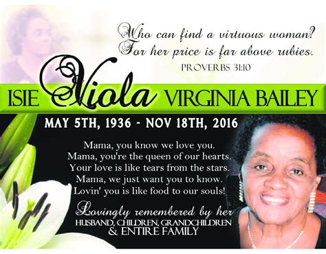 Isie Bailey Obituary 2017 No Town Found Bermuda The Royal Gazette