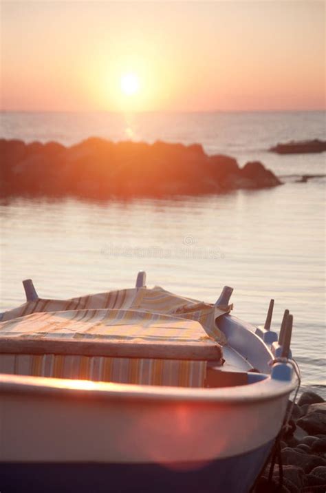 Fishing Boat At Sunrise Stock Photo Image Of Nature 18804224