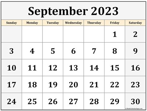 September 2023 Calendar Free Printable Calendar