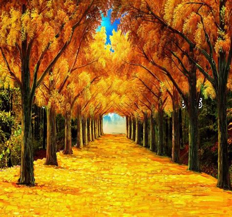 2019 Maple Leaves Covered Road Fall Backdrops For Photography Blue Sky