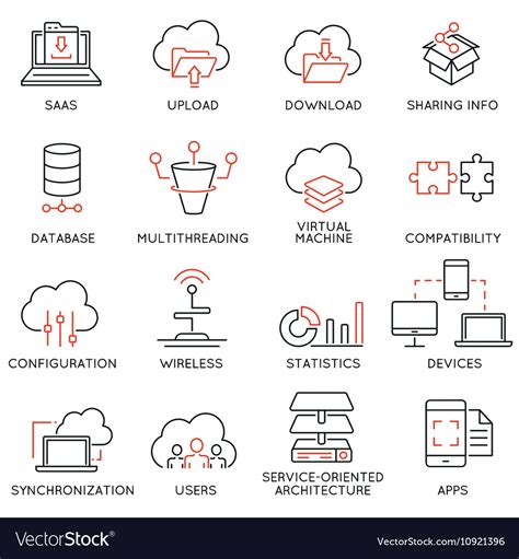 Cloud Computing Service Icons 2 Royalty Free Vector Image