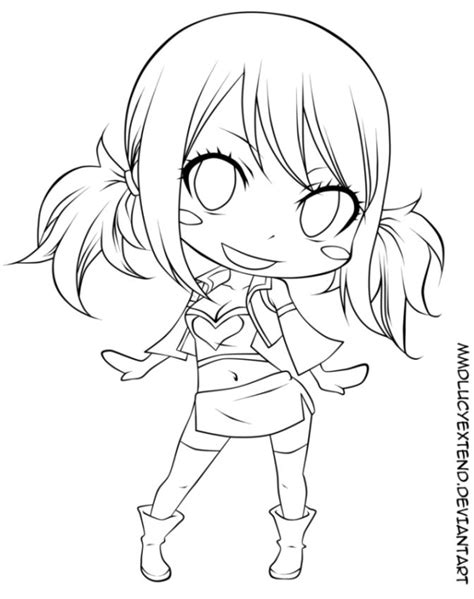 Fairy Tail Coloring Pages Chibi Chibi Anime Lineart Fairy Coloring