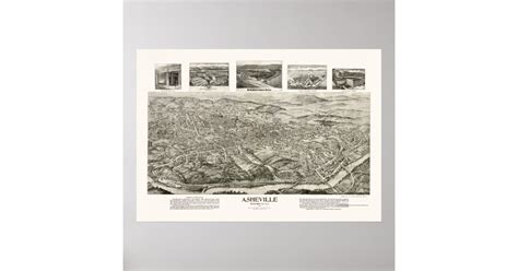 Asheville Nc Panoramic Map 1912 Poster Zazzle