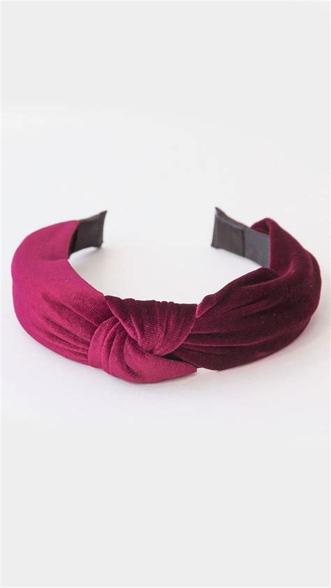 Burgundy Velvet Knot Headband Hair Accessories Uk Knot Headband