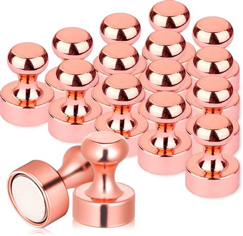 Whaline 16 Pcs Magnetic Push Pins Rose Gold Magnetic Thumb