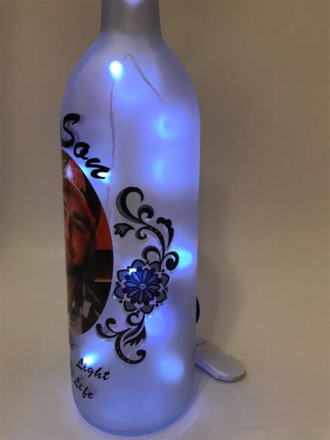 Personalized Photo Wine Bottle Lamp Battery Operated Etsy