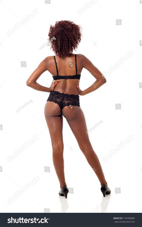 Rear View Sexy African Woman Lingerie Stock Photo Shutterstock