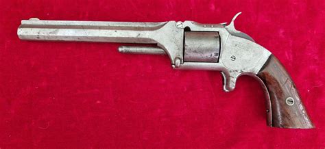 A Rare American Civil War 6 Shot 32 Rimfire Tip Up Revolver By Smith