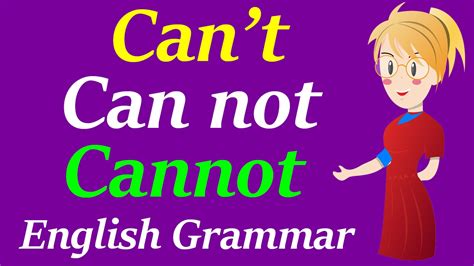 Learn English Grammar Through Hindi Cant Cannot Or Can Not English