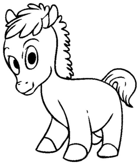 Gambar Gambar Mewarnai Anak Kuda Imut Paud Tk Kartun Lucu Warnai Di