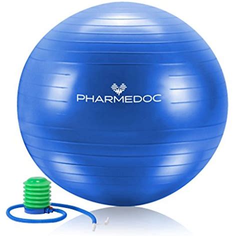 An Exercise Ball And Pump With The Word Pharmmedc On It S Side