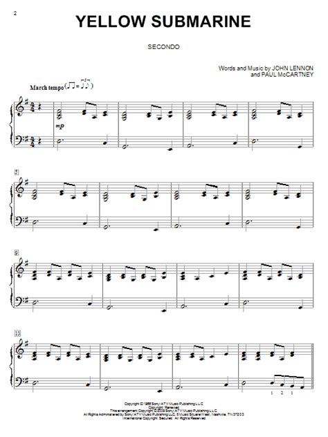 Sol yellow submarine, yellow submarine. Yellow Submarine | Sheet Music Direct