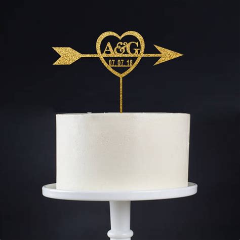 Free Shipping Custom Last Name Initials Cake Topper Personalized