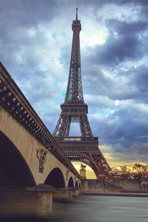 Eiffels Bridge Paris Bridge Of The Eiffel Tower Hdr Eiffel