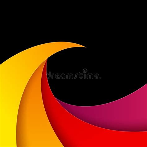 Swirly Red And Orange Paper Background Stock Vector Illustration Of