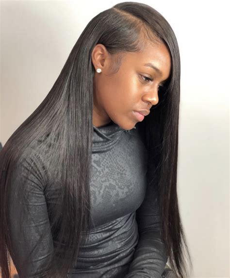 Side Part Leave Out Sew In Sew In Straight Hair Sew In Hairstyles