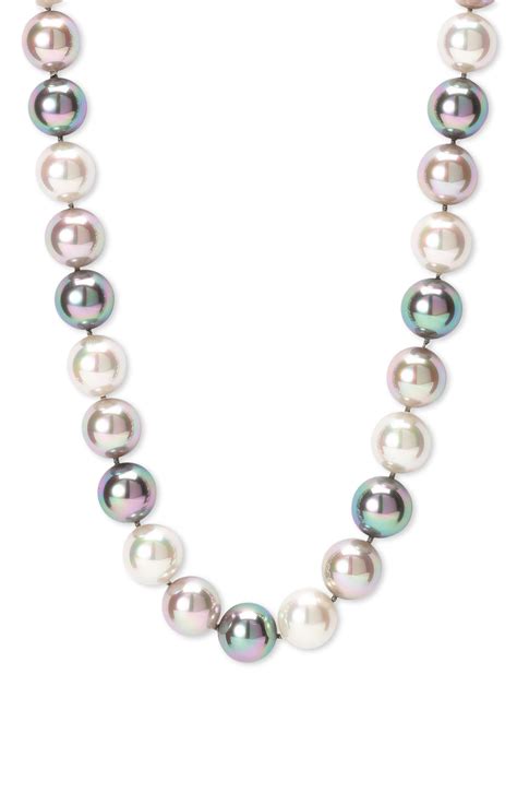 Majorica 12mm Multi Pearl Necklace In Multicolor Multi Silver Lyst