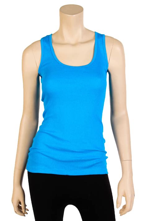 Womens Tank Top 100 Cotton Heavy Weight Ribbed A Shirt Basic Workout S