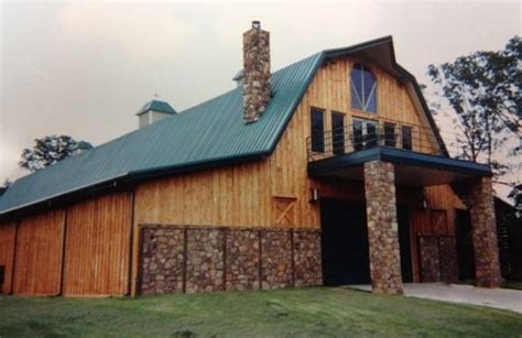 Assembling shed trusses of uniform size, erecting and securing the trusses, and applying roof sheeting. Huge Barndominium with Classic Gambrel Roof | Barndominium ...
