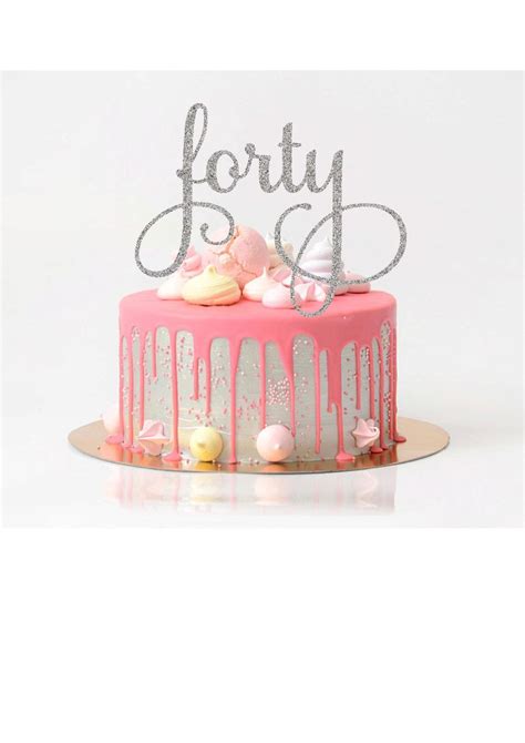 Forty Cake Topper Birthday Cake Topper 40th Birthday Cake Etsy 40th