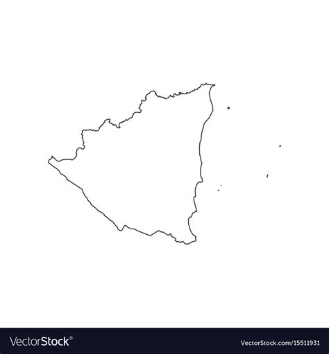 Nicaragua Map Outline Royalty Free Vector Image
