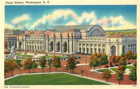 My Favorite Views Washington Dc Union Station Vintage Linen Postcard