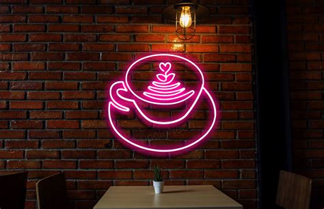 Cup Of Coffee Neon Sign Restaurant Neon Sign Cafe Neon Etsy