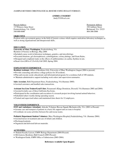 This format presents work experience or introduction a reverse chronological resume may be introduced using a summary statement, career objective or. Nice Reverse Chronological Resume Example Reverse Chronological Resume Example