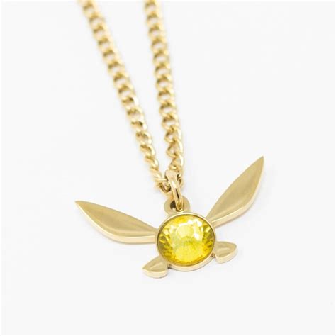 Navi Fairy Necklace Legend Of Zelda Inspired Gold Necklace Etsy Uk