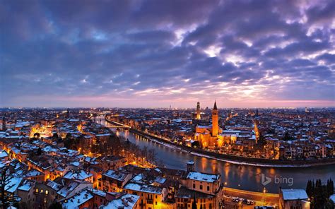 European Winter Night Town 2015 Bing Theme Wallpaper Preview