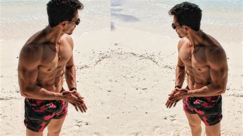 tiger shroff flaunts his abs goes shirtless on the beach hindi movie news bollywood times