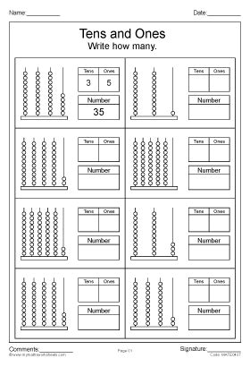 Math booklet grade 2 p.1 grade/level: Tens and ones worksheet part 2 | Tens and ones worksheets, First grade math, 1st grade math