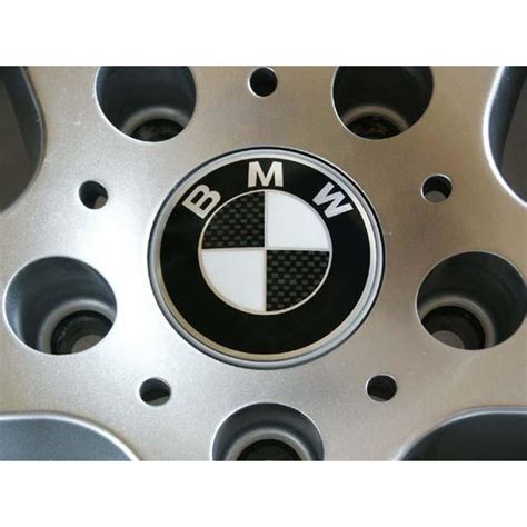 4x 68mm Bmw Black And White Wheel Center Caps 6 Side Auto