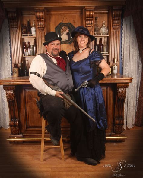 Old West Couple In Front Of Our Saloon Scene‎fun