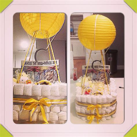 With this unique decor you will create a romantic atmosphere for your little dreamer and traveler. Hot air balloon diaper cake for baby Cash! | Storybook ...