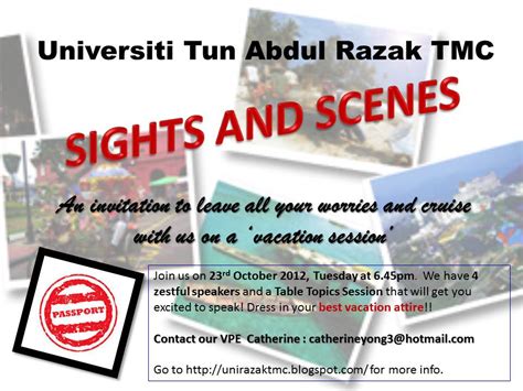 Find universiti tun abdul razak information contact fees scholarships for international students to study in malaysia. UNIRAZAK TOASTMASTERS CLUB