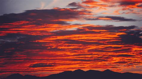 2560x1440 Clouds Sky Sunset Red Porous Fiery Winter Sunset Hd