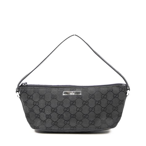 Gucci Boat Pochette In Black Monogrammed Canvas Grailed