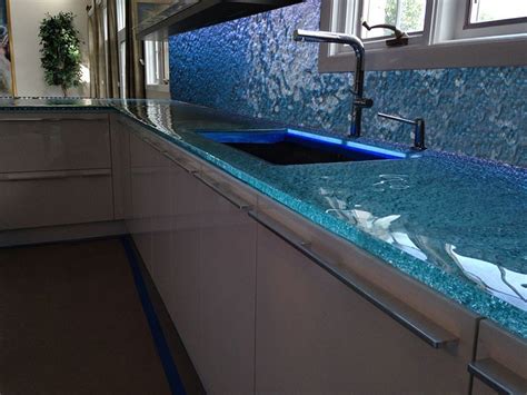 Glass Countertops Are The Newest Trend For The Kitchens Glass Countertops Recycled Glass