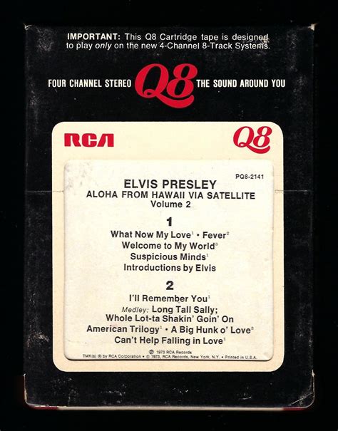Elvis Presley Aloha From Hawaii Via Satellite Vol 2 1973 Quadraphonic