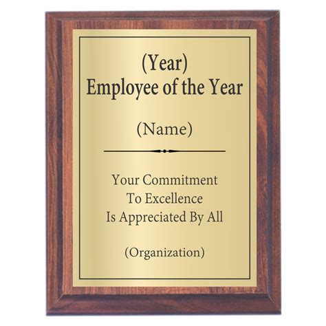 Employee Of The Year Plaque Custom Engraved Awards2you