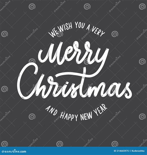 We Wish You A Very Merry Christmas And Happy New Year Lettering Stock