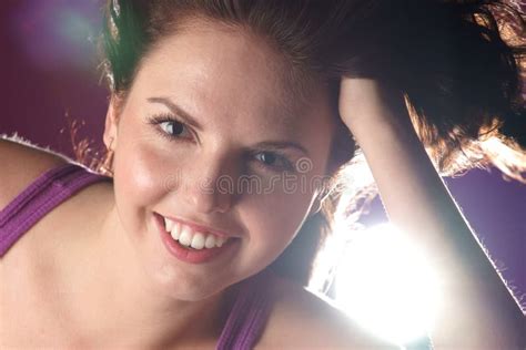 Portrait Of Smiling Glamour Girl Stock Image Image Of Motion Model 16278959