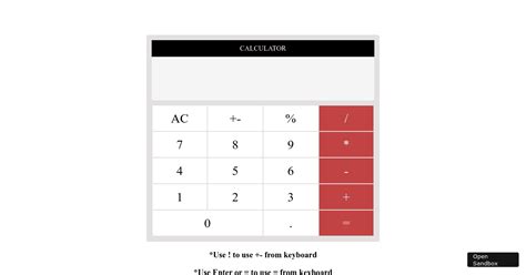 Calculator Project Codesandbox