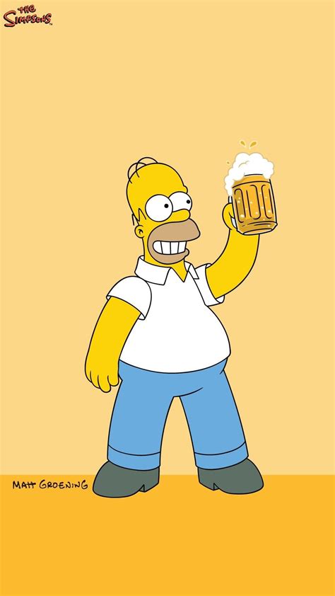 Homer jay simpson (12 de maio de 1956) é um personagem de desenho animado criado por matt groening, é o patriarca da família simpsons, uma série de televisão da fox. Homer Simpson Beer lock-screen phone wallpaper background ...