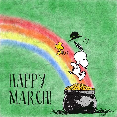 Happy March Peanuts Gang Peanuts Cartoon Charlie Brown And Snoopy