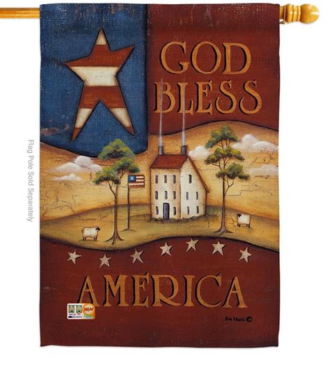 God Bless America Decorative House Flag And More Garden Flags At