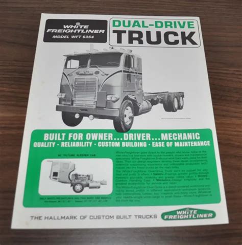 White Freightliner Wft 6364 Dual Drive Truck Brochure Prospekt 3300